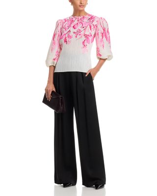 Pleated Puff Sleeve Top