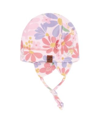 Girls' Mid-Season One-Piece Flower Print Outerwear with Hat - Baby