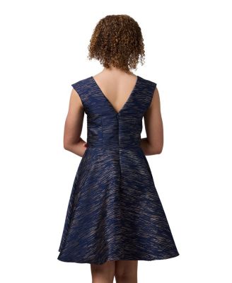  Textured Girls' Cap Sleeve Dress in Longer Length - Big Kid