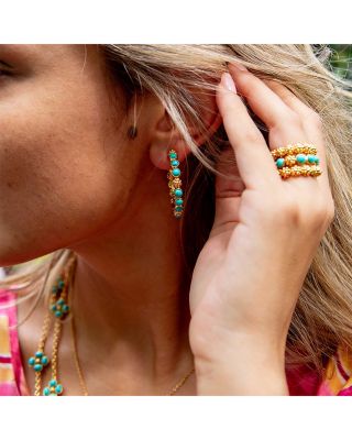 Berry Gem Medium Hoop Earrings