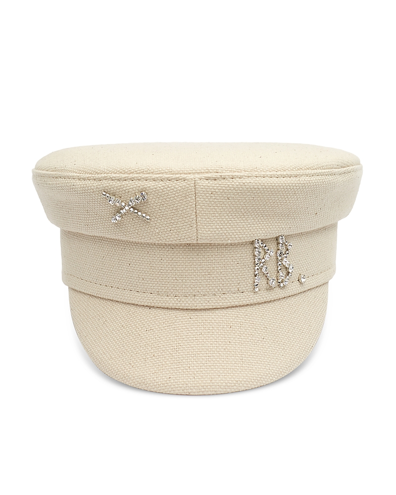 Ruslan Baginskiy Embellished Beige Baker Boy Cap