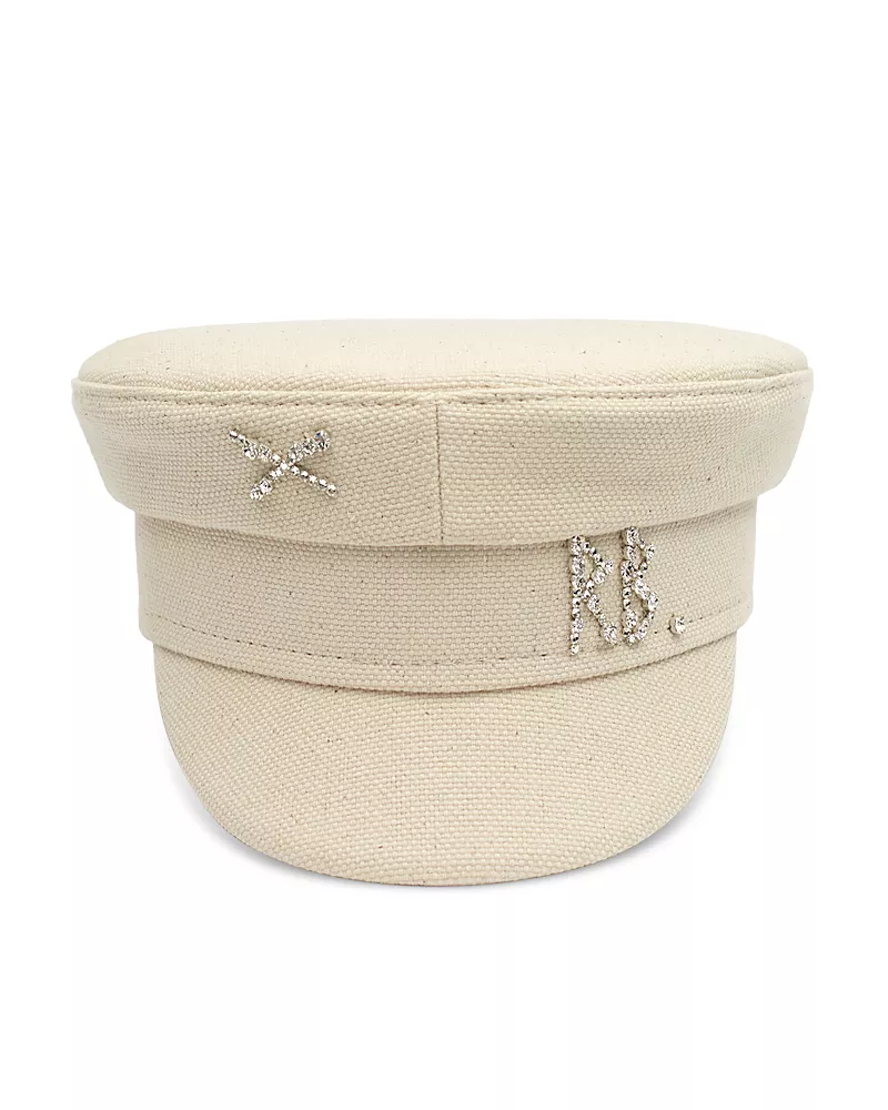 Ruslan Baginskiy Embellished Beige Baker Boy Cap