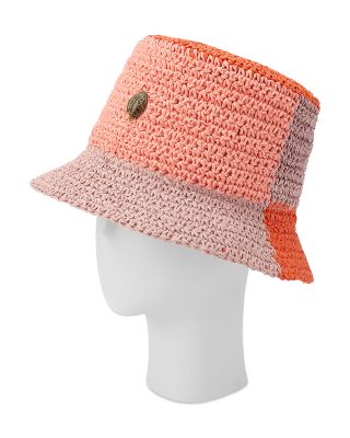 Colorblock Raffia Bucket Hat 