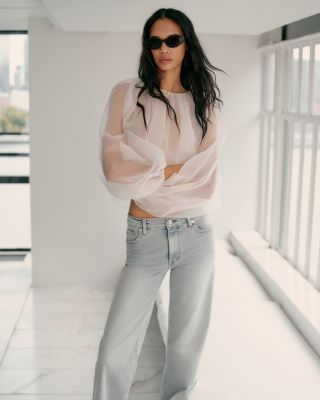 The Sheer Silk Balloon Blouse