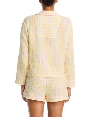 Gingham Print Shorts Pajama Set