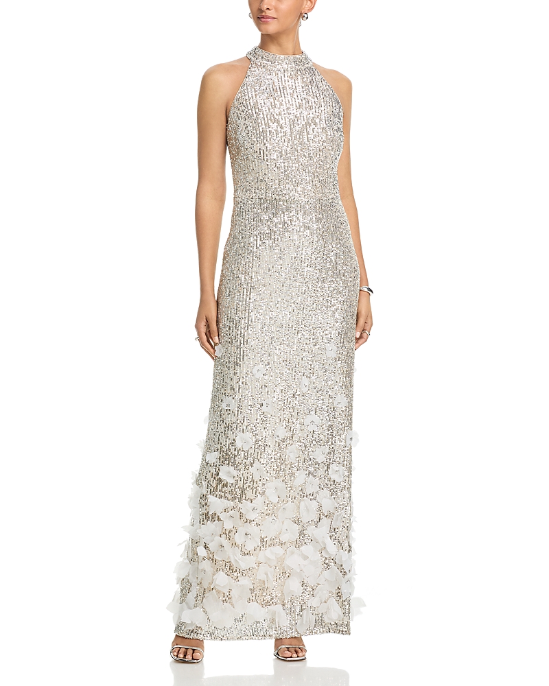 Eliza J Halter Column Gown