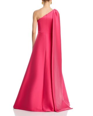 Mikado Bow One Shoulder Gown