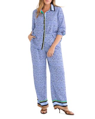 Mosaic Trimmed Lenox Wide Leg Pants