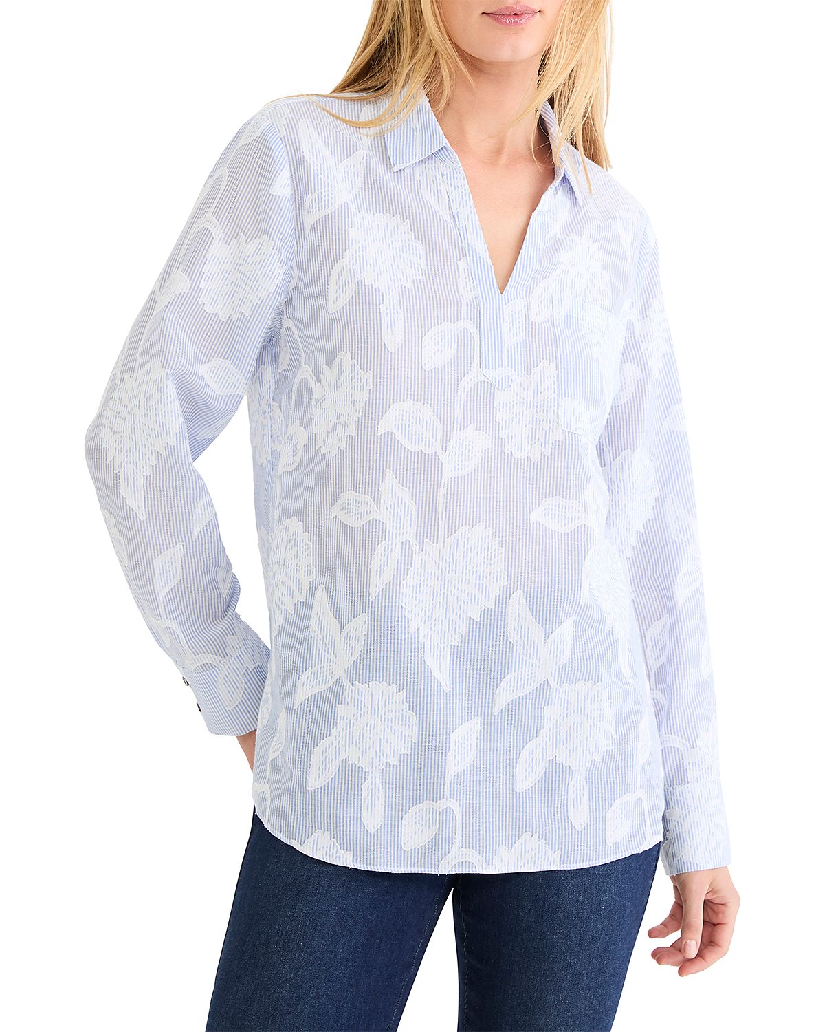 Nic+Zoe Floral Jacquard Top
