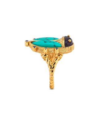 Amethyst & Turquoise Scarab Grande Ring