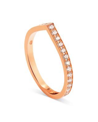 18K Rose Gold Antifer Diamond V Shaped Band