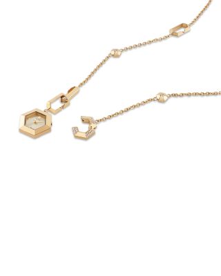 $nake Hexagon Crystal Necklace Watch, 28mm