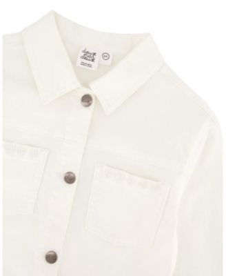 Girls' Embroidery Flower Denim Jacket - Little Kid