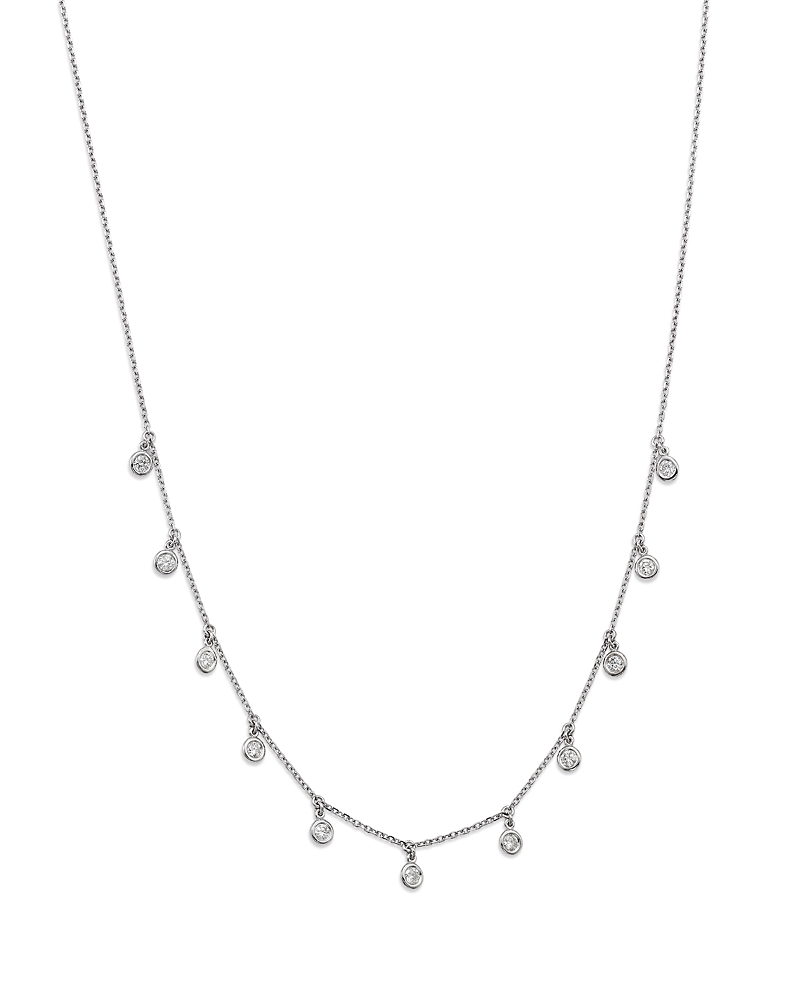 Bloomingdale's Fine Collection Diamond Station Droplet Collar Necklace in 14K Gold, 0.55 tcw