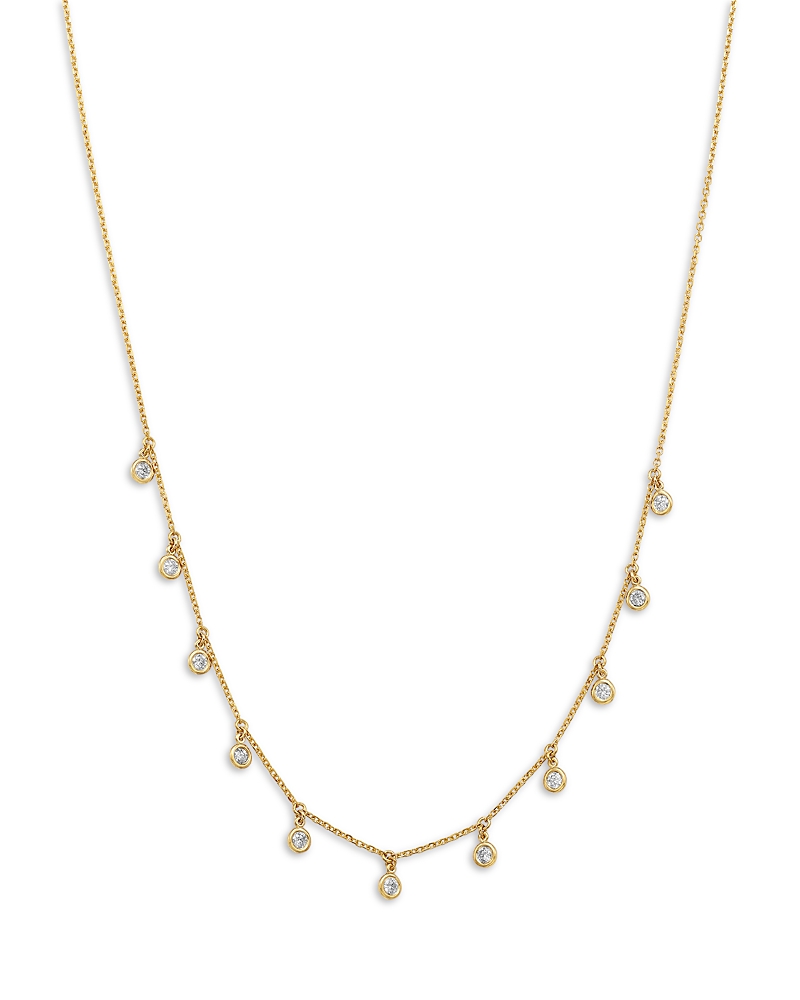 Bloomingdale's Fine Collection Diamond Station Droplet Collar Necklace in 14K Gold, 0.55 tcw · OS