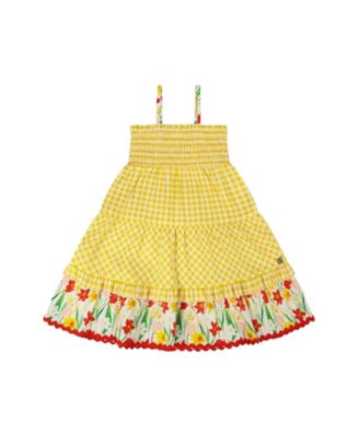  Girls' Sleeveless Daffodil Gingham Sundress - Little Kid
