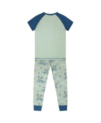  Boys' Organic Cotton Crocodile Print Two-Piece Pyjama Set - Baby