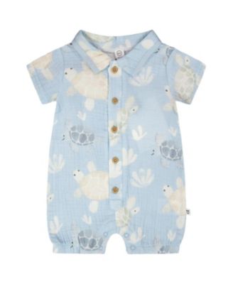Boys' Muslin Turtle Print Romper - Baby