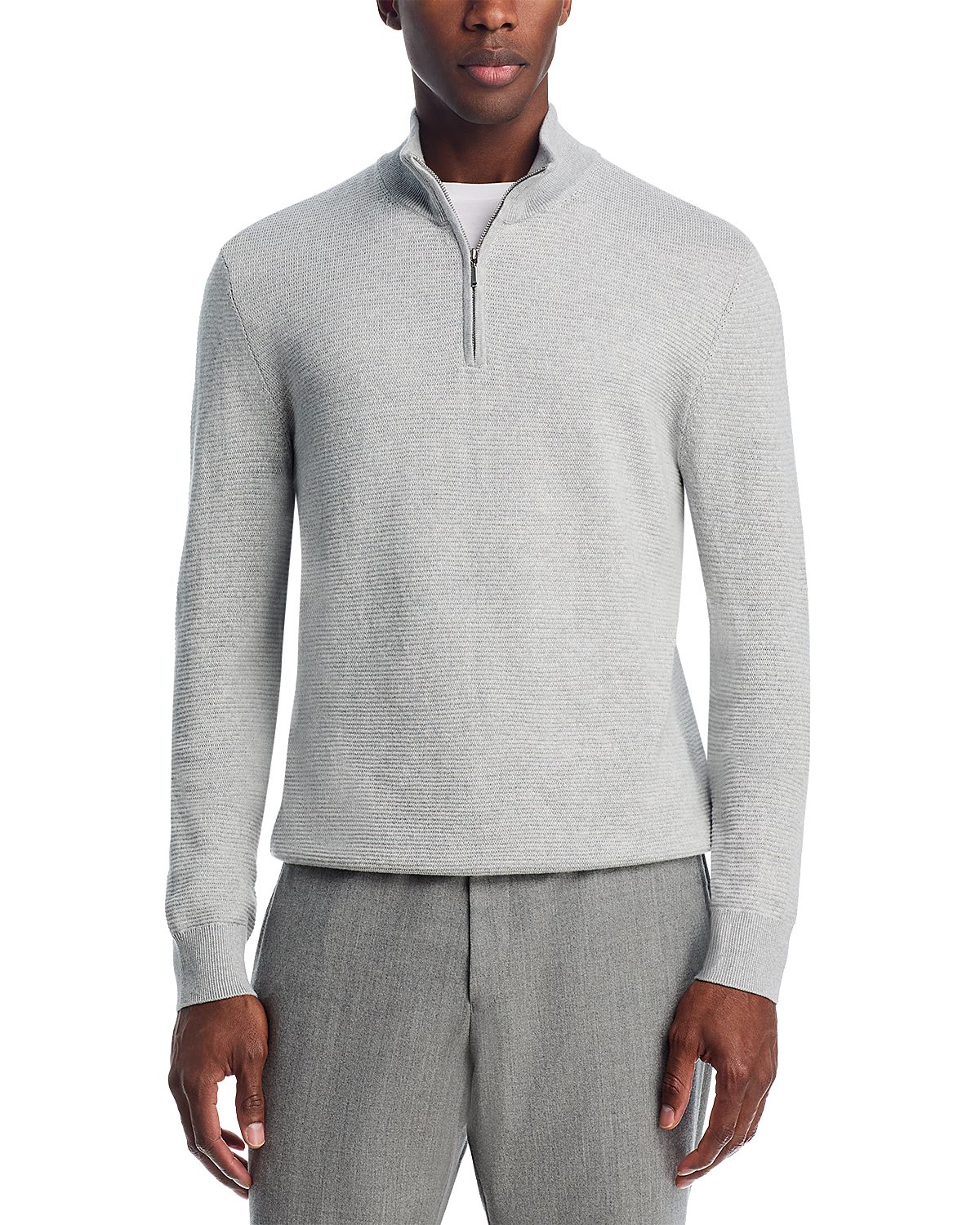 The Men's Store at Bloomingdale's Quarter Zip Mock Neck Sweater - Exclusive