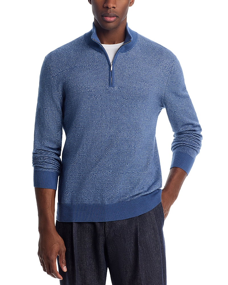 The Men's Store at Bloomingdale's Quarter Zip Mock Neck Sweater - Exclusive
