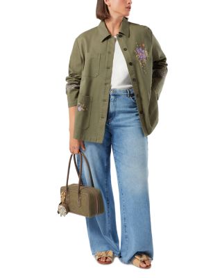 Plus High Rise Denim Pants in Navy