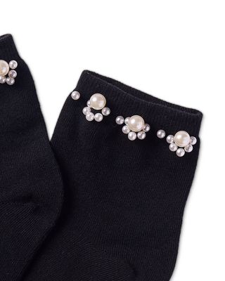 Faux Pearl Embellished Socks