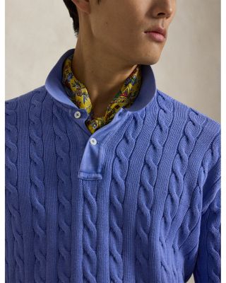 Relaxed Fit Cable Knit Cotton Sweater