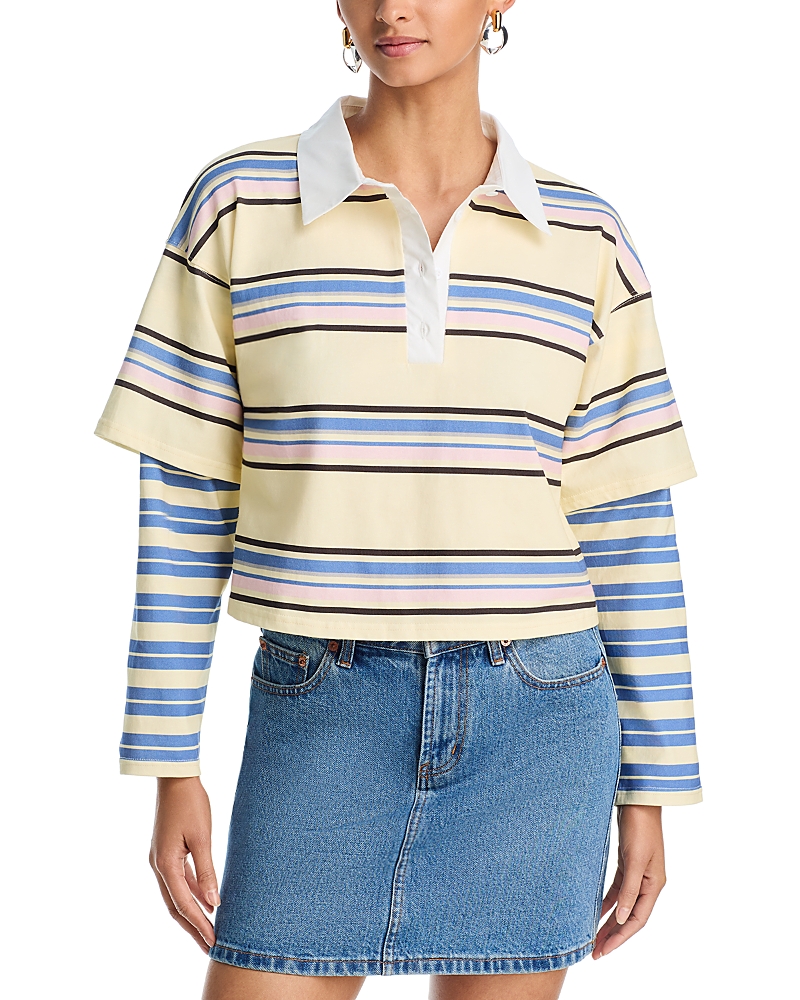 Aqua Multi Stripe Layered Long Sleeve Tee - Exclusive