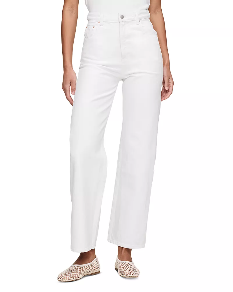 DL1961 Karmine Refined Wide Leg SculptSystem High Rise Jeans in White