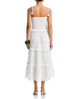 Giovanni  Embroidered Smocked Midi Dress - Exclusive