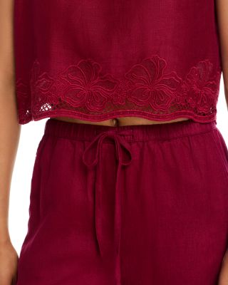 Akira Linen Embroidered Top