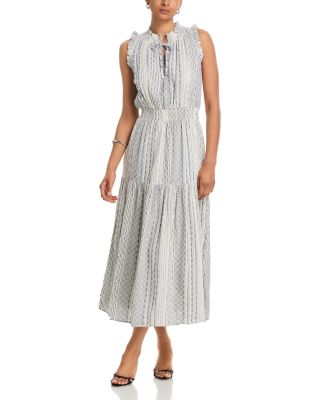Alessi Striped Eyelet Dress