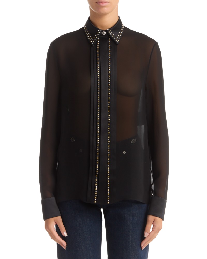 Versace Silk Georgette Shirt in Black