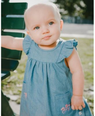 Girls' Light Blue Chambray Dress and Bloomer Set - Baby