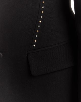 Studded Peak Lapel Wool Blazer