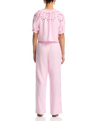 Lizbeth Linen Eyelet Top