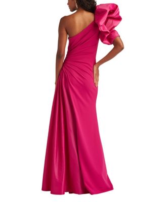  Romay Pouf Sleeve Contrast Gown