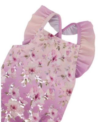 Girls' One-Piece Ruffle Flower Swimsuit - Little Kid