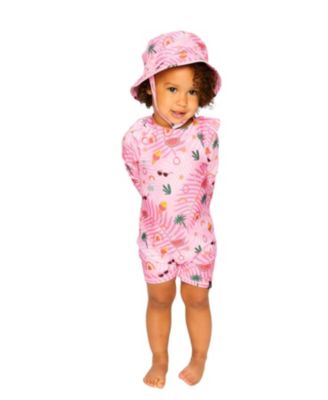  Girls' Wide Brim Beach Print Beach Hat - Baby