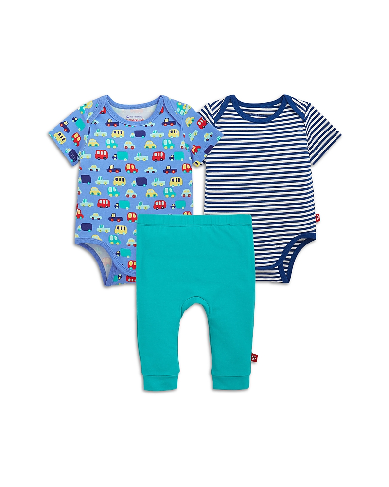 Magnetic Me Boys' CloudStretch Magnetic Bodysuit & Pants, 3 Piece Set - Baby