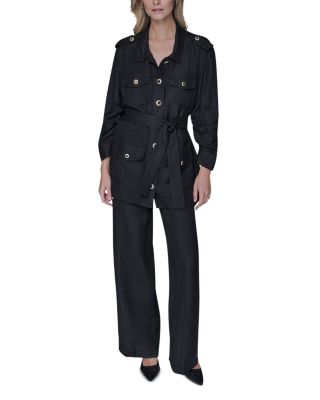 Ruched Sleeve Belted Jacket