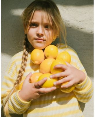 Girls' Long Sleeve Cropped Striped Sweater - Big Kid