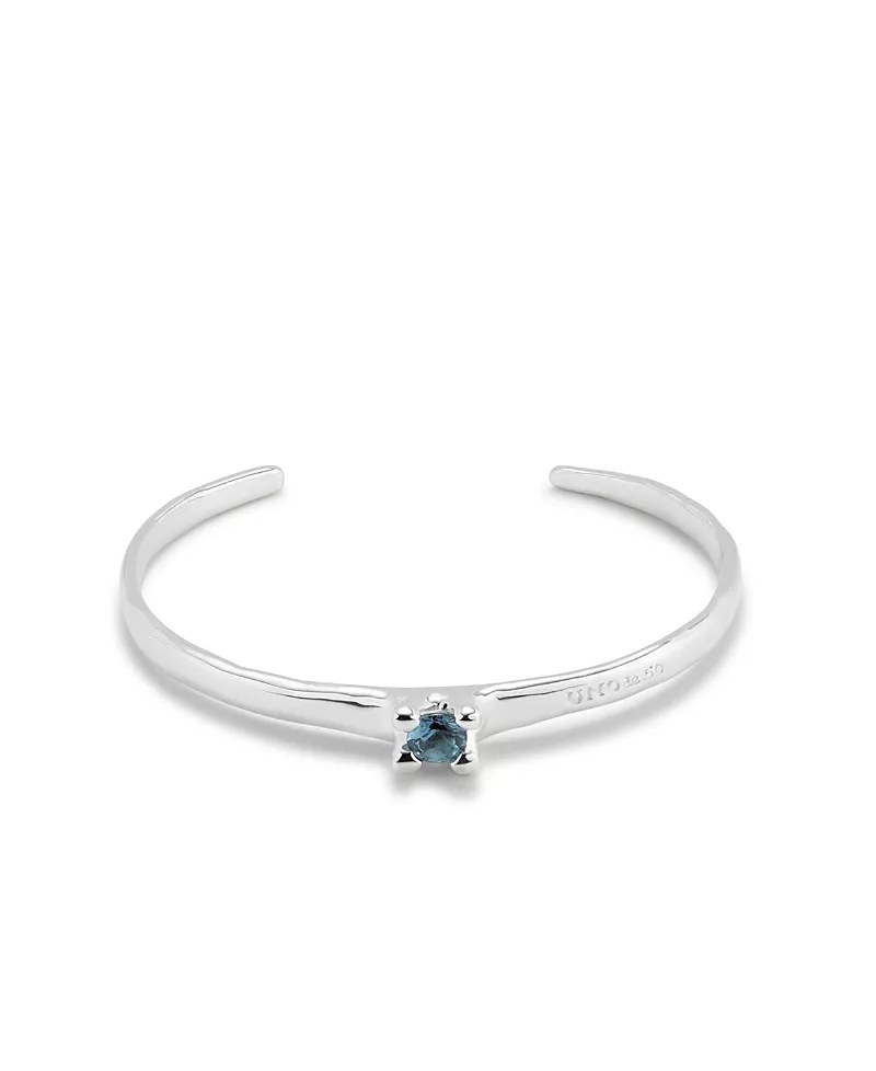 UNOde50 Cuff Bracelet with Blue Cubic Zirconia
