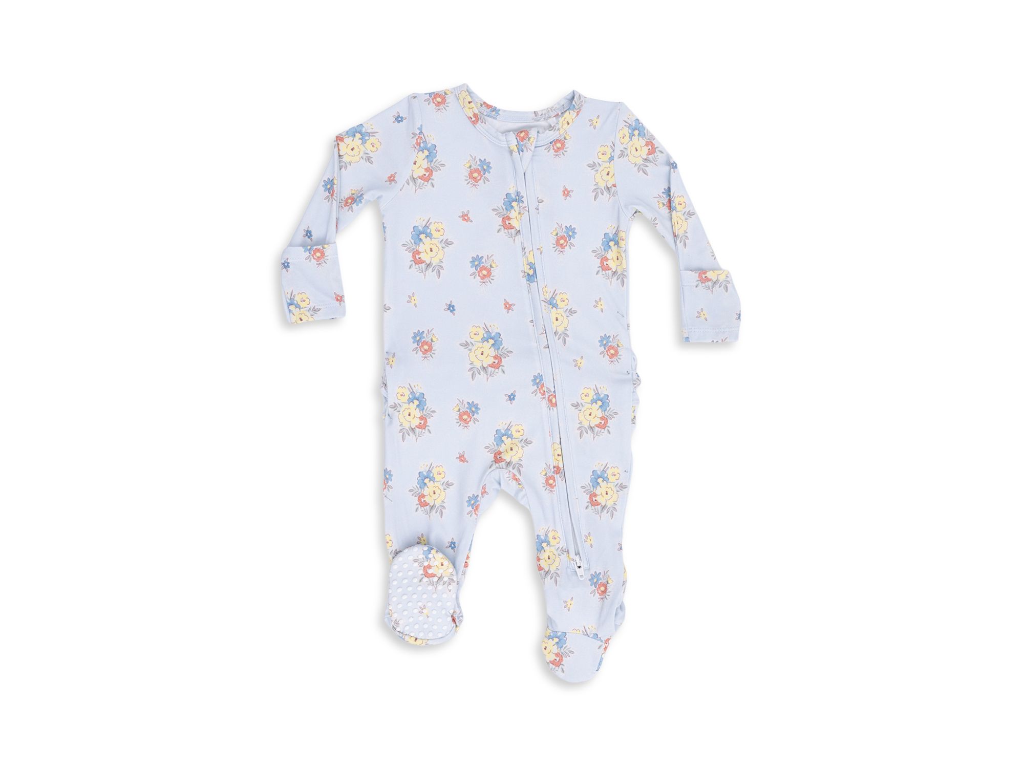 Girls' Country Stitch Floral Two Way Ruffle Back Zipper Footie - Baby - Image 1