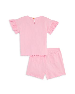 Girls' Crinkle Knit Flutter Tee & Shorts Set, Baby - Exclusive