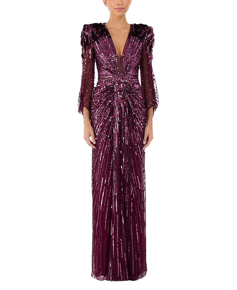 Jenny Packham Xenia Sequin-Embellished Maxi Dress