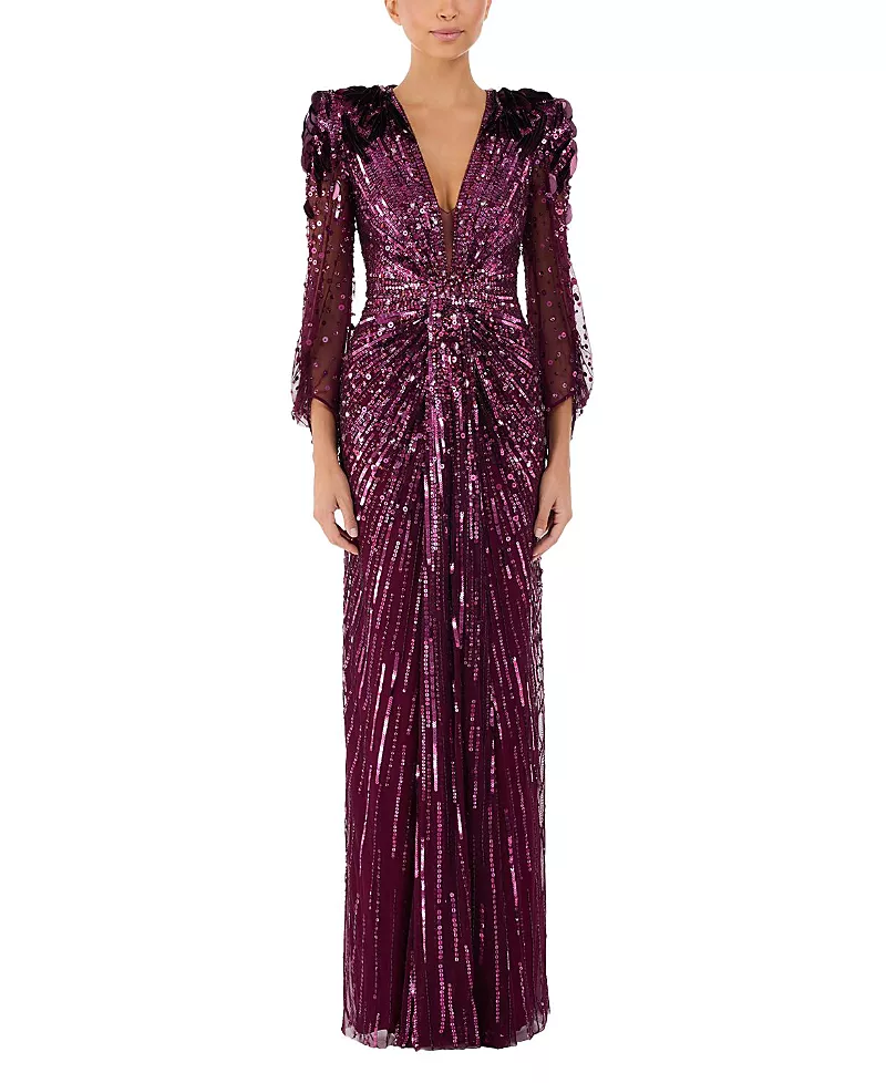 Jenny Packham Xenia Sequin-Embellished Maxi Dress