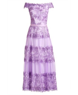  Adriane Floral Embroidered Tea-Length Dress