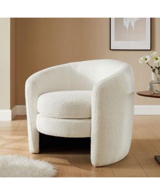  Affinity Upholstered Boucle Fabric Curved Back Armchair