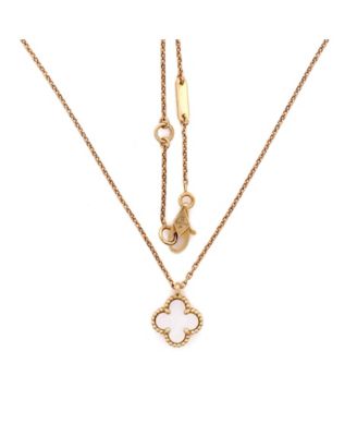  Sweet Alhambra Pendant Necklace 18K Gold and Mother of Pearl, 16"